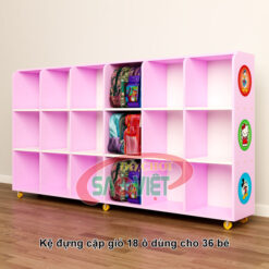 kệ đựng 36 giỏ cặp mầm non bằng ván MFC S014TC01