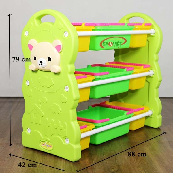 kích thước kệ đựng đồ chơi con Cún