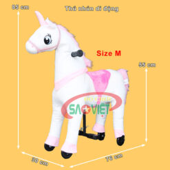 kích thước size M con Ngựa Thiên Thần nhún di động cho bé mầm non S12NK
