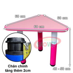 kích thước bàn tam giác cho bé học nhóm bằng nhựa S013NE1