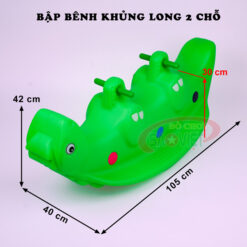 kích thước bập bênh đôi 2 ghế Khủng Long Dinosaur cho bé S04NB38