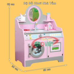 kích thước bộ đồ chơi nhà tắm cho bé bằng gỗ S014VC06