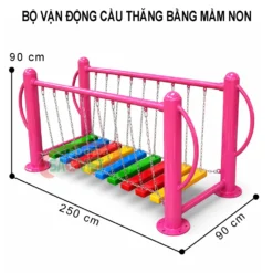kích thước bộ vận động cầu thăng bằng mầm non 9 bậc S11ND02