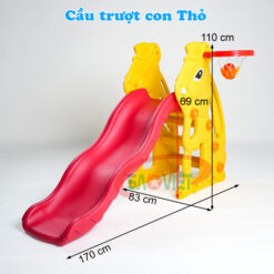 kích thước cầu trượt con Thỏ siêu bền cho bé S03NM004