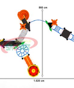 kích thước cầu trượt liên hoàn Sasuke vận động đa năng cho trẻ em S28N020