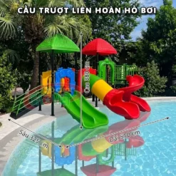 kích thước cầu trượt liên hoàn để thành hồ bơi S03NW21