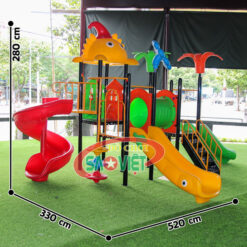 kích thước cầu trượt liên hoàn ống chui vận động đa năng cho bé S03NB158