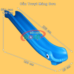 kích thước cầu trượt máng đơn cho trẻ bằng nhựa NL04DONPE120