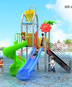 kích thước cầu trượt nước cho hồ bơi trẻ em S03NW14