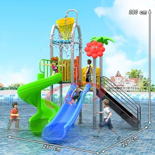kích thước cầu trượt nước cho hồ bơi trẻ em S03NW14