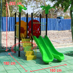 kích thước cầu trượt trẻ em máng đôi S03NB128A
