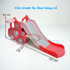 cầu trượt xe bus có bóng rổ siêu bền cho bé S03NM012