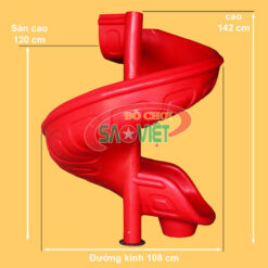 kích thước cầu trượt xoắn ốc chữ S bằng nhựa NL04X120
