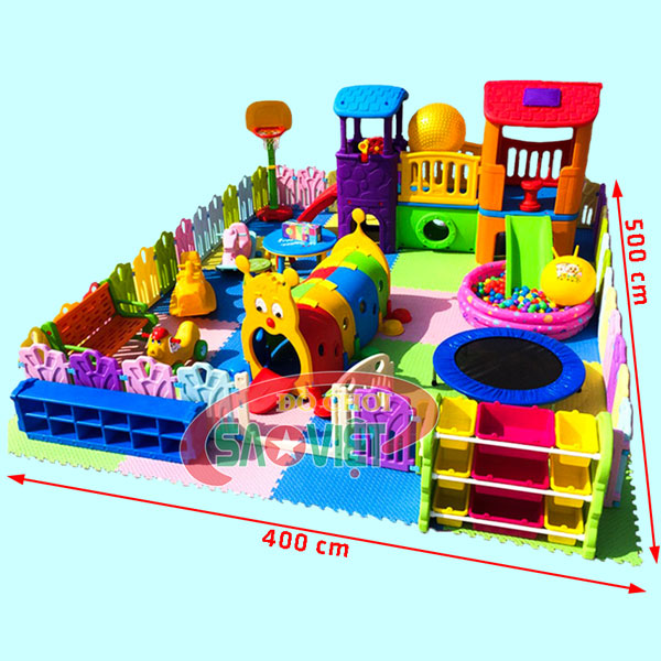 kích thước combo khu vui chơi trẻ em mini 20 m2 cho bé S17S03