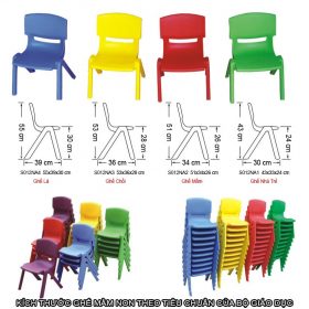 tiêu chuẩn chiều cao ghế nhựa mầm non