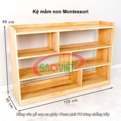 kích thước kệ montessori bằng gỗ cho bé mầm non S014VB05