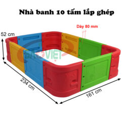 kích thước nhà banh 10 tấm lắp ghép cho bé S08N23