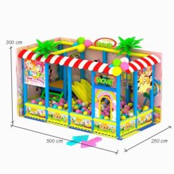 kích thước nhà banh có cầu trượt liên hoàn S17S028
