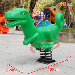 kích thước thú nhún khủng long lò xò 2 chỗ ngồi cho bé S12N24