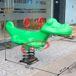 kích thước thú nhún lò xo 2 ghế cá sấu S12N15