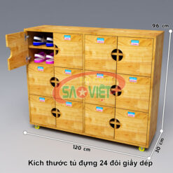 kích thước tủ đựng 24 đôi giày dép mầm non có cửa S014TD01