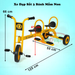 kích thước xe đạp 3 bánh 2 ghế cho bé mầm non S19N41