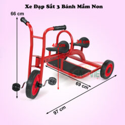 kích thước xe đạp mầm non 2 ghế bằng sắt S19N45