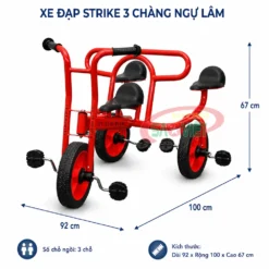 kích thước xe đạp mầm non Strike 3 chàng Ngự Lâm S19N61