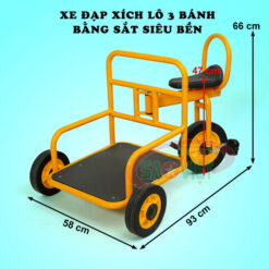 kích thước xe đạp XÍCH LÔ mầm non 3 bánh bằng sắt S19N47C