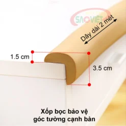 Kích thước xốp bọc bảo vệ góc tường cạnh bàn S015NF3