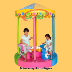 mâm xoay 4 con ngựa cho khu vui chơi trẻ em NL0609