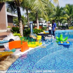 mô hình khu vui chơi cầu trượt nước hồ bơi cho trẻ em S1802