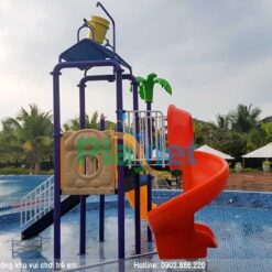 mô hình khu vui chơi cầu trượt nước hồ bơi cho trẻ em S1802