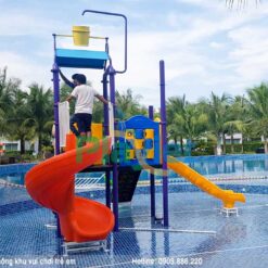 mô hình khu vui chơi cầu trượt nước hồ bơi cho trẻ em S1802