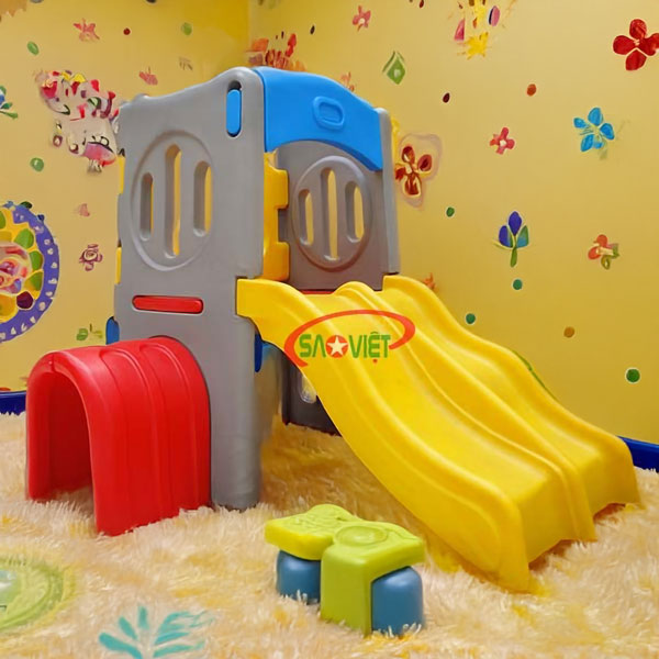 nhà chòi cầu trượt đôi cho bé S03NM029
