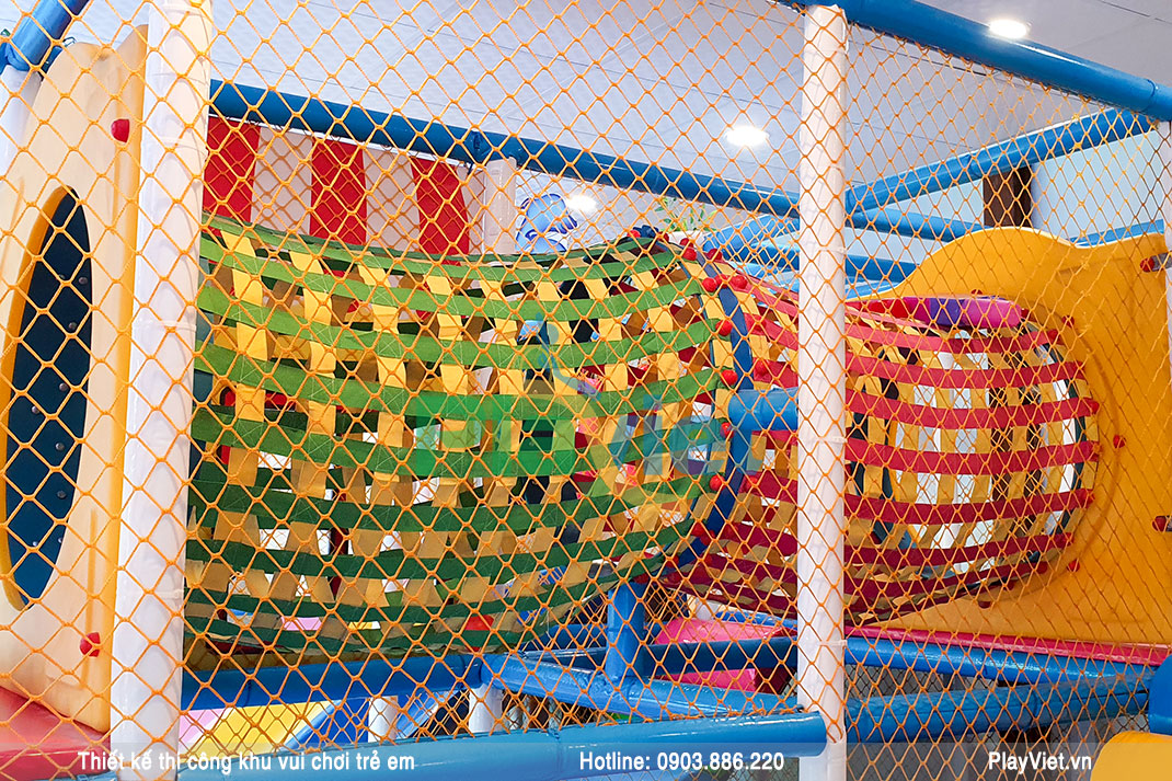 ống chui lưới khu vui chơi trẻ em trong nhà 150m2