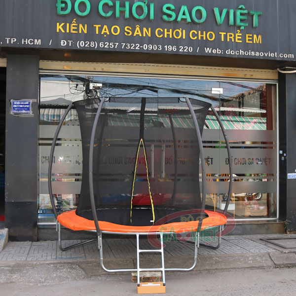 sàn nhún lò xo có lưới vây cho bé nhún nhảy S16N3