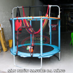 sàn nhún trampoline sasuke cho bé đa năng kết hợp võng xà đu và bóng rỗ S16N4A