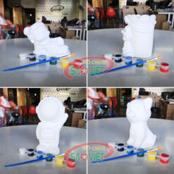 Set combo tô tượng thạch cao màu tô và cọ vẽ S031TT02