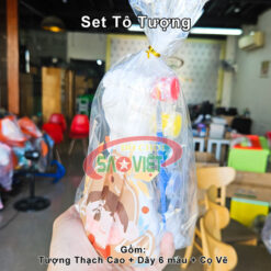 Set tô tượng thạch cao màu tô và cọ vẽ S031TT02