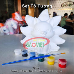 Set tô tượng thạch cao màu tô và cọ vẽ S031TT02