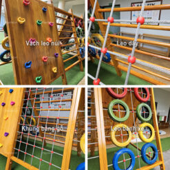 thang leo vận động đa năng cho bé bằng gỗ S11VA001