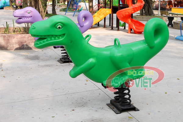 thú nhún khủng long lò xò 2 chỗ ngồi cho bé S12N24