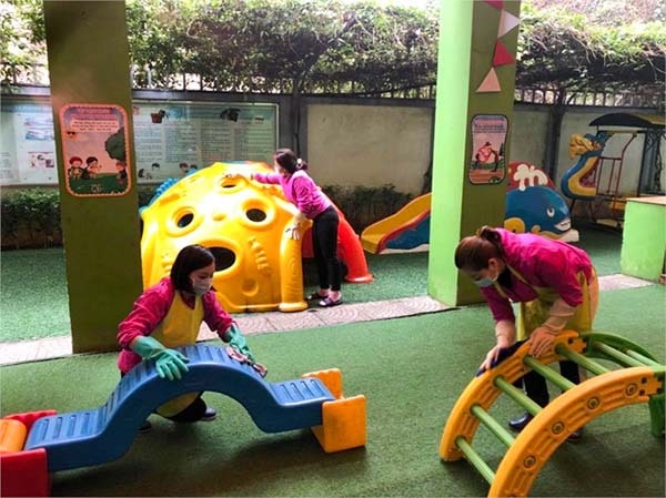 trường mầm non triển khai phòng chống dịch bệnh viêm đường hô hấp cấp corona nvov