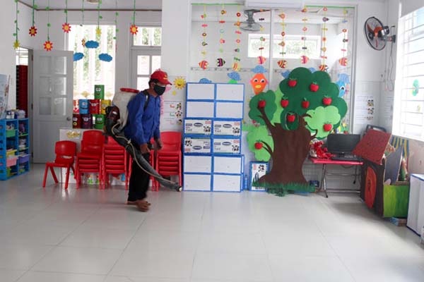 trường mầm non triển khai phòng chống dịch bệnh viêm đường hô hấp cấp corona nvov