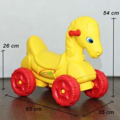 kích thước xe chòi chân con ngựa vàng dễ thương S18N28