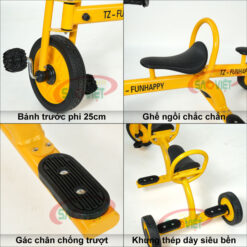 xe đạp 3 bánh 2 ghế cho bé mầm non S19N41