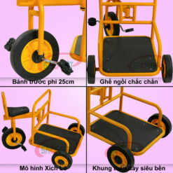 xe đạp XÍCH LÔ mầm non 3 bánh bằng sắt S19N47C